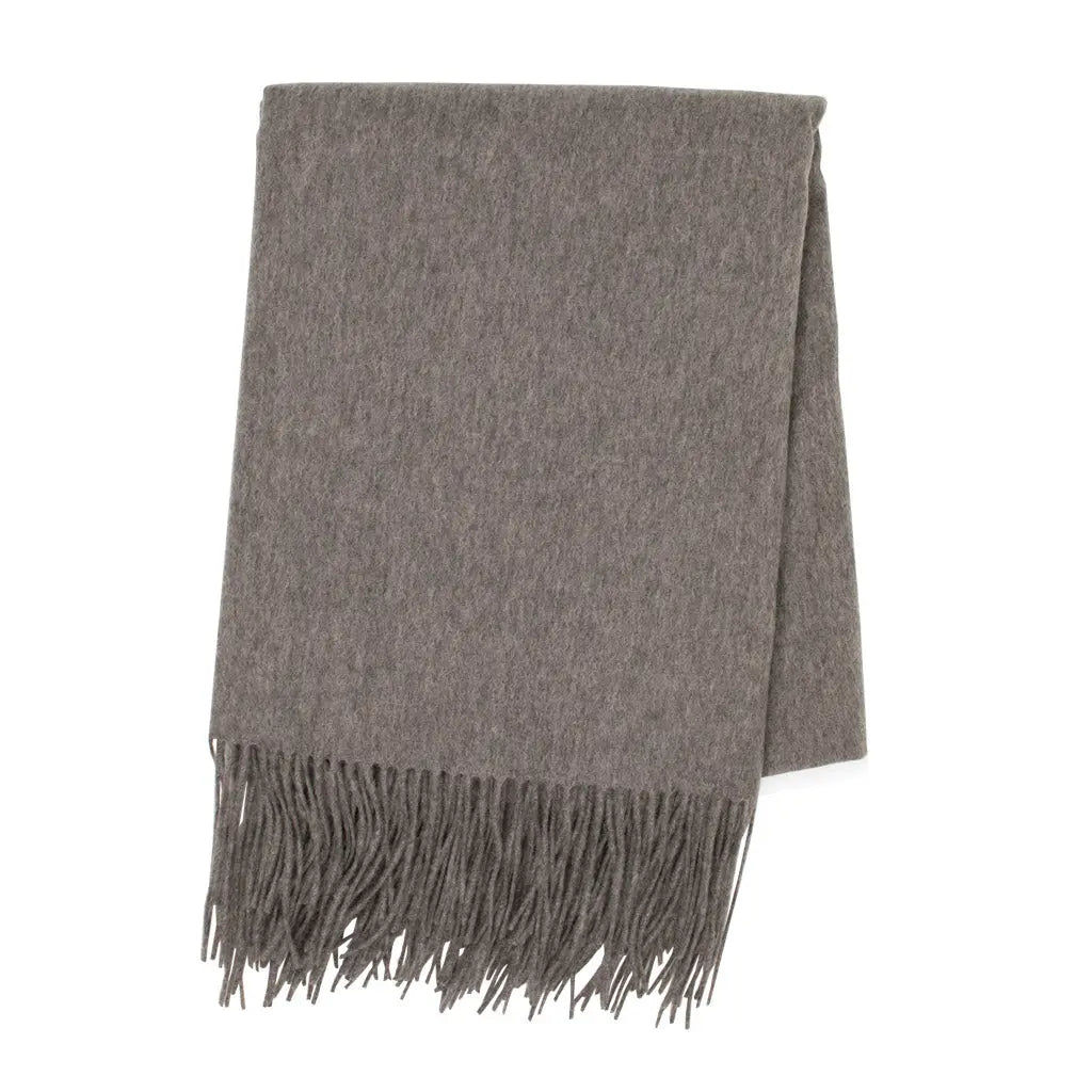 Heather Grey Cashmere Throw Blanket