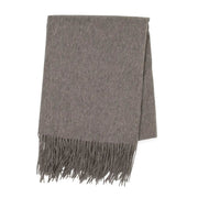 Heather Grey Cashmere Throw Blanket
