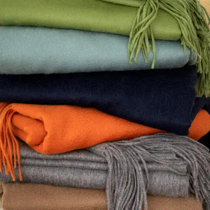 Heather Grey Cashmere Throw Blanket