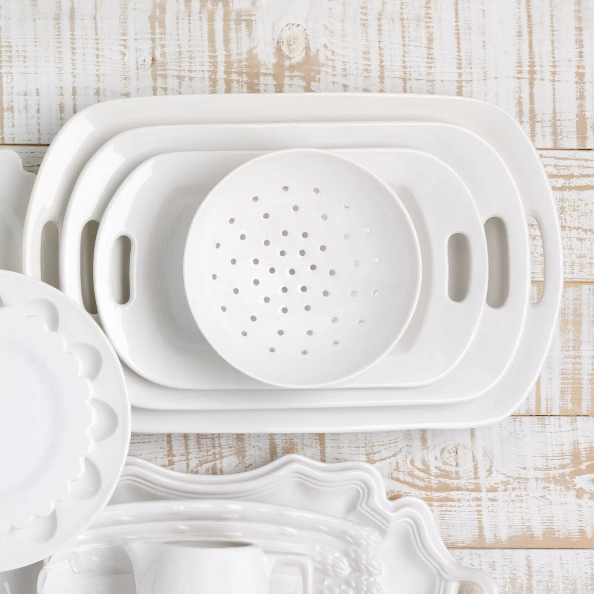 HG Ceramic Handled Serving Platters, Set of 3