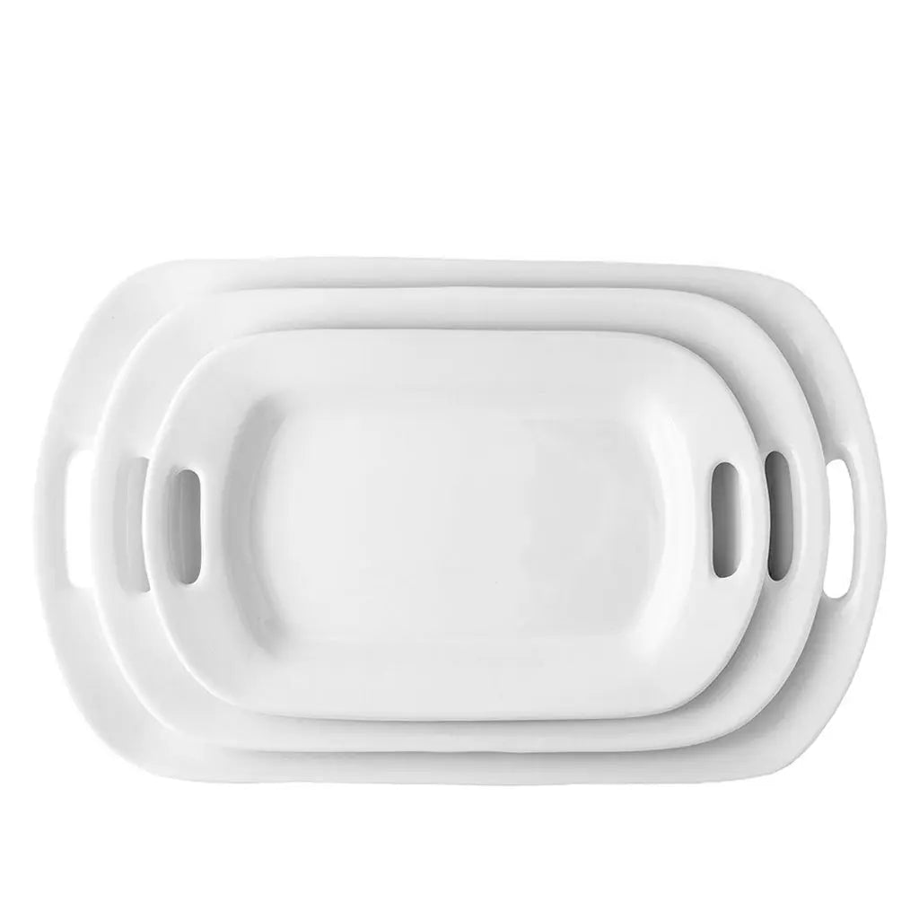 HG Ceramic Handled Serving Platters, Set of 3