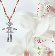 Diamond Baguette Child Figure Necklace