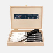 Jean Dubost Black Handled Steak Knives, Set of 6