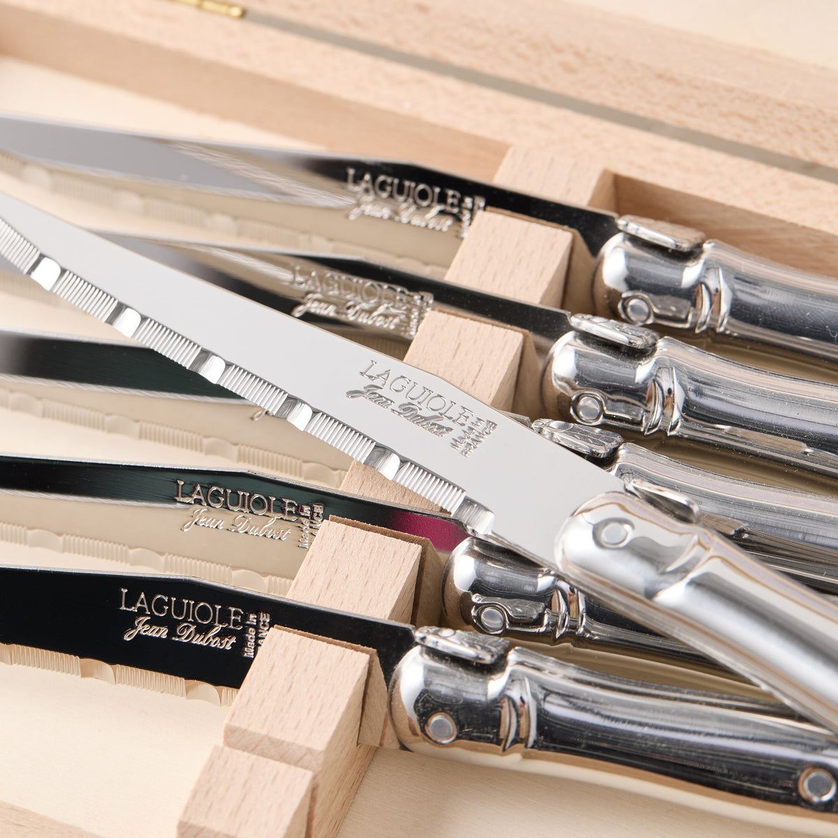 Jean Dubost Laguiole Stainless Steel Table Knives, Set of 6