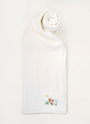 Fox Embroidered Shawl Blanket