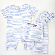 Walker Terry Romper - Wave Stripe