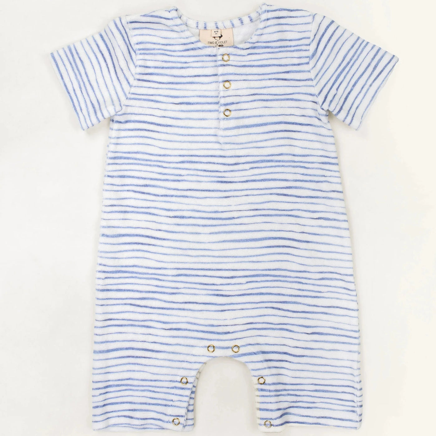Walker Terry Romper - Wave Stripe