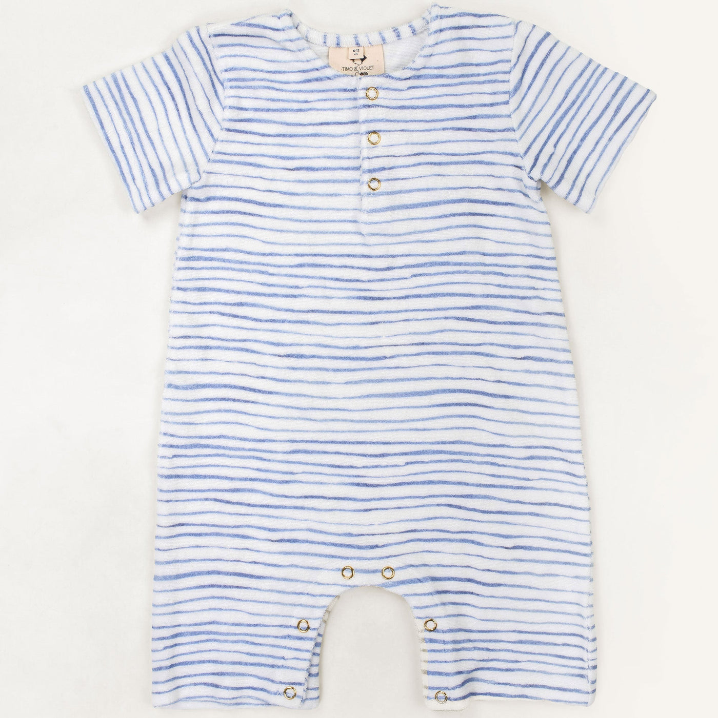 Walker Terry Romper - Wave Stripe