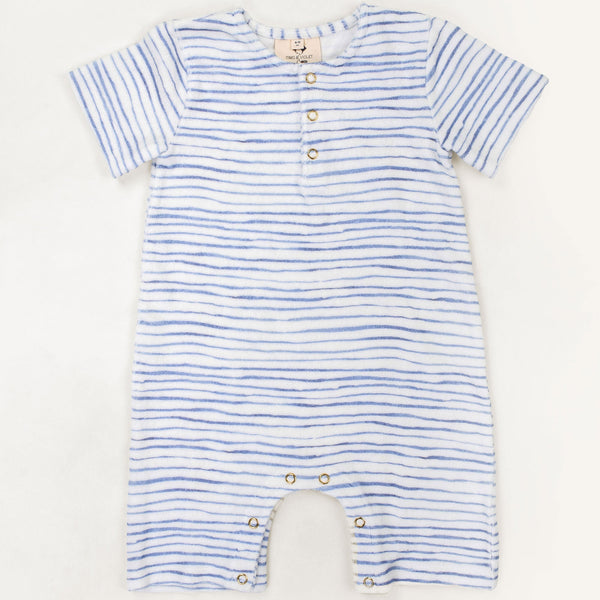 Walker Terry Romper - Wave Stripe