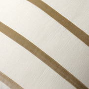 Khaki and Ivory Thin Velvet Stripe Throw Pillow