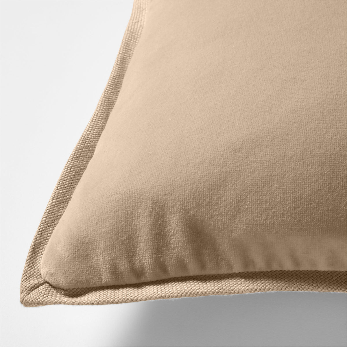 Khaki Linen and Velvet Reversible Lumbar Throw Pillow