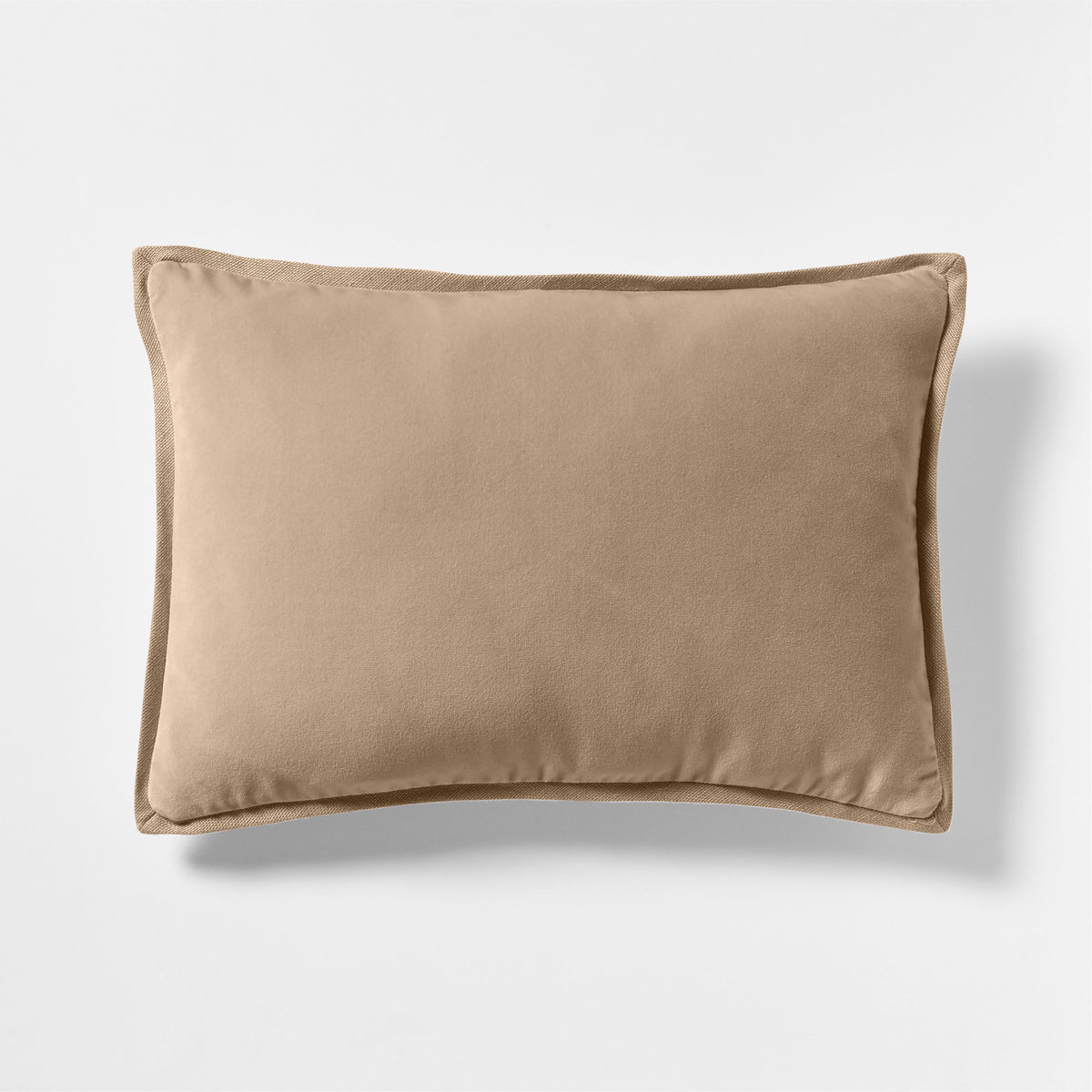 Khaki Linen and Velvet Reversible Lumbar Throw Pillow