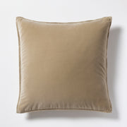 Khaki Linen and Velvet Square Reversible Throw Pillow