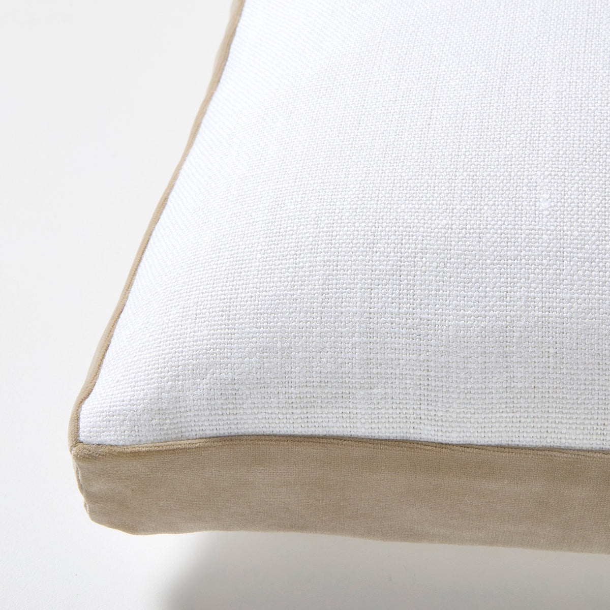 Khaki Velvet Gusseted Lumbar Throw Pillow