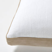 Khaki Velvet Gusseted Lumbar Throw Pillow