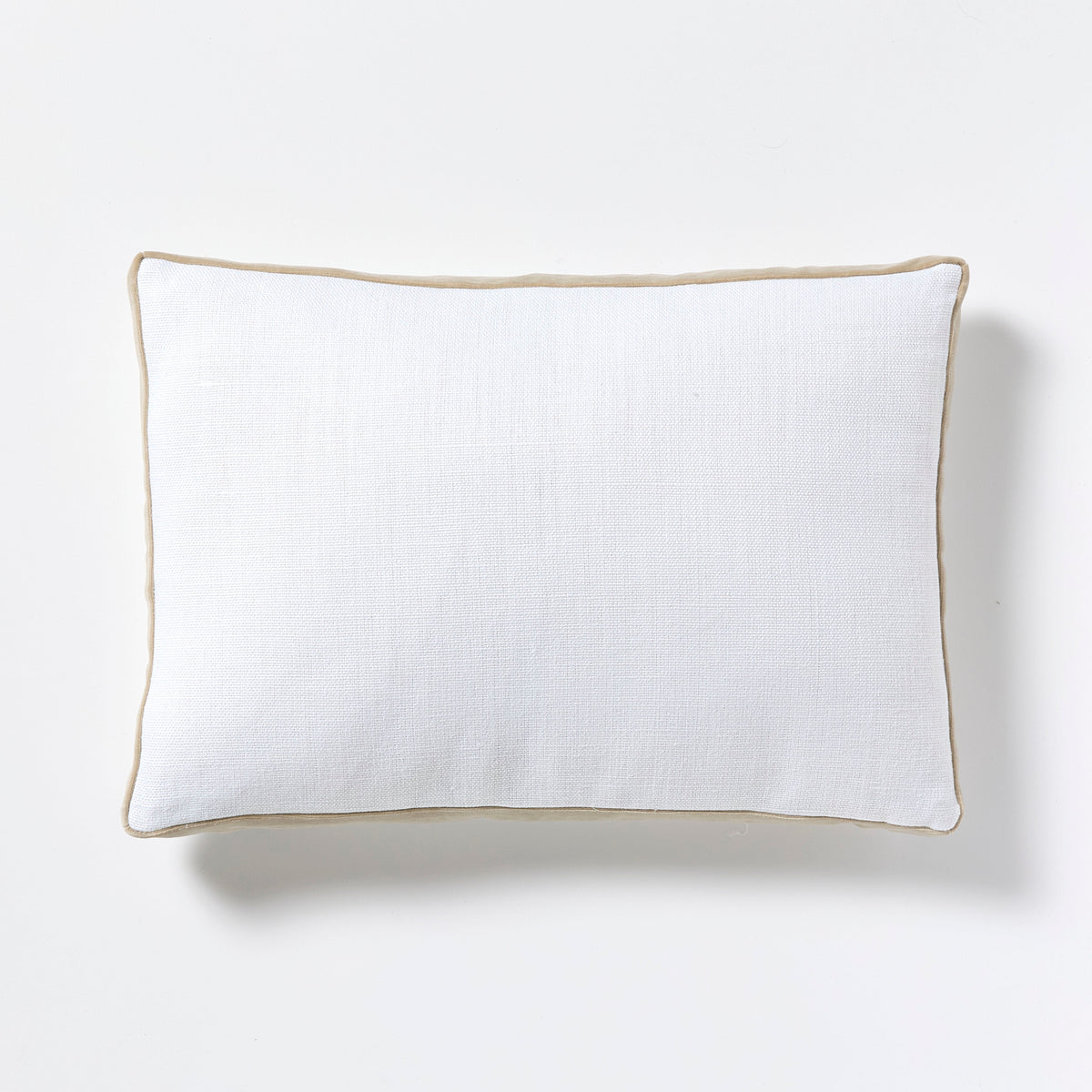 Khaki Velvet Gusseted Lumbar Throw Pillow