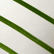 Kiwi Green and Ivory Thin Velvet Stripe Throw Pillow