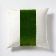 Kiwi Green Wide Velvet Stripe Throw Pillow
