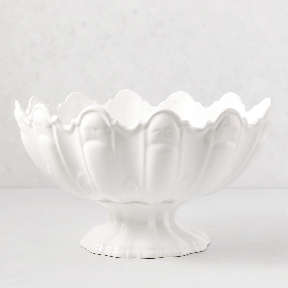 Large Ceramic Scalloped Serving Bowl