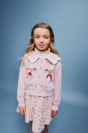 Laurel Cardigan in Lambs Jacquard Knit