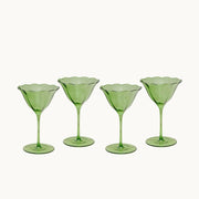 Lily green handblown wine glass (set of 4)