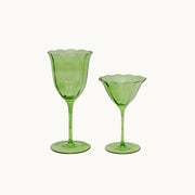 Lily green handblown water glass (set of 4)