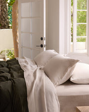 Linen Fitted Sheet (Bone)