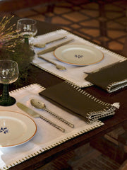 Linen Placemat with Stitching- Set of 6