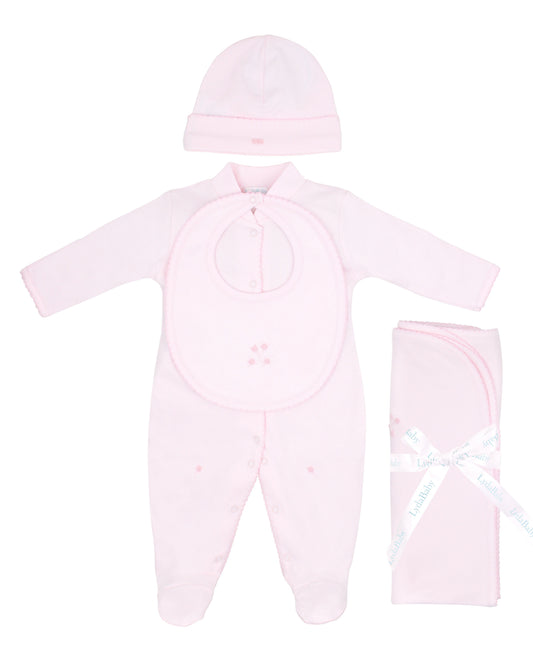 Sweet Roses Embroidery Set 4 Pieces | Baby Girl