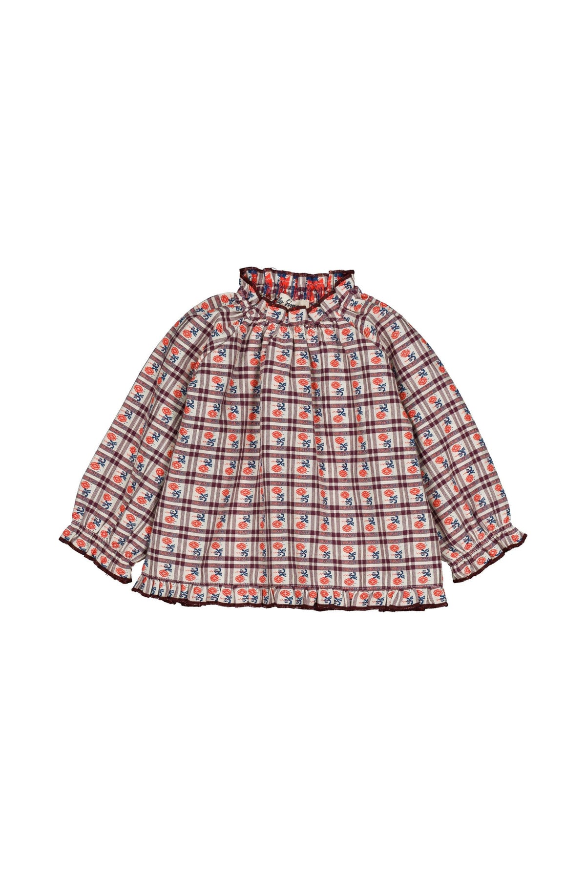Maline Baby Blouse in Camelia Check
