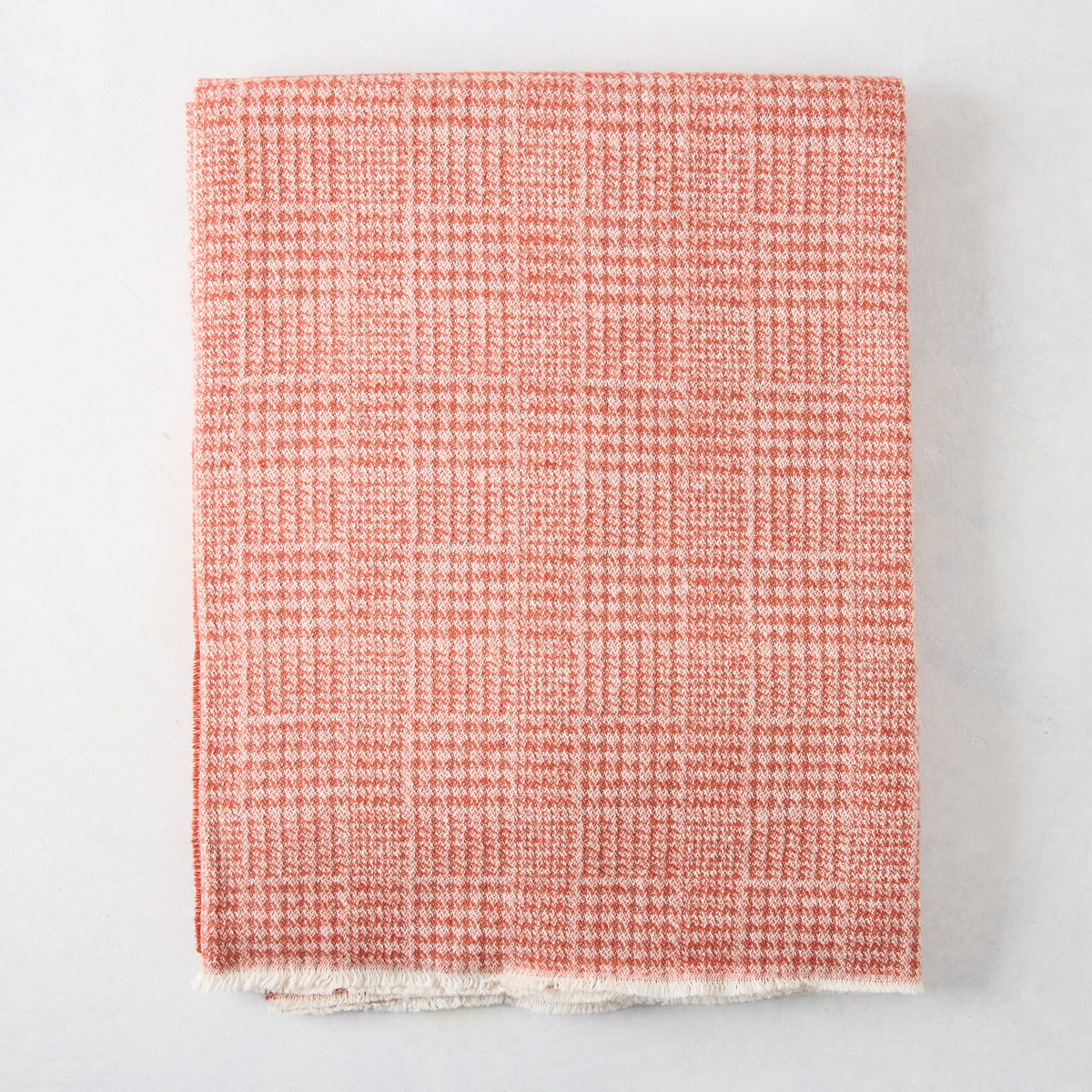 Mandarin Orange Sutton Houndstooth Throw Blanket
