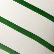 Meadow Green and Ivory Thin Velvet Stripe Throw Pillow
