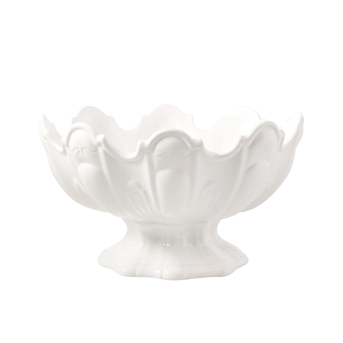 Medium Ceramic Scalloped Serving Bowl