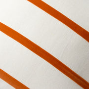 Melon Orange and Ivory Thin Velvet Stripe Throw Pillow