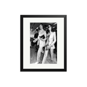 Mick and Bianca at the London Airport, 1970