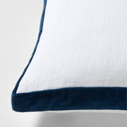 Midnight Blue Velvet Gusseted Lumbar Throw Pillow