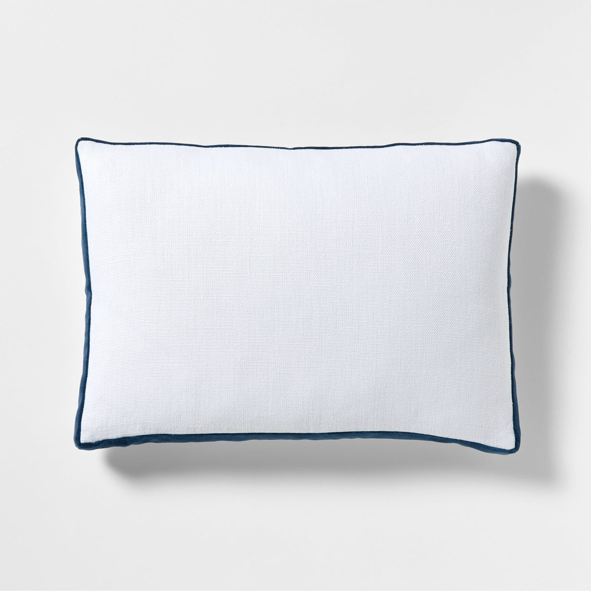 Midnight Blue Velvet Gusseted Lumbar Throw Pillow