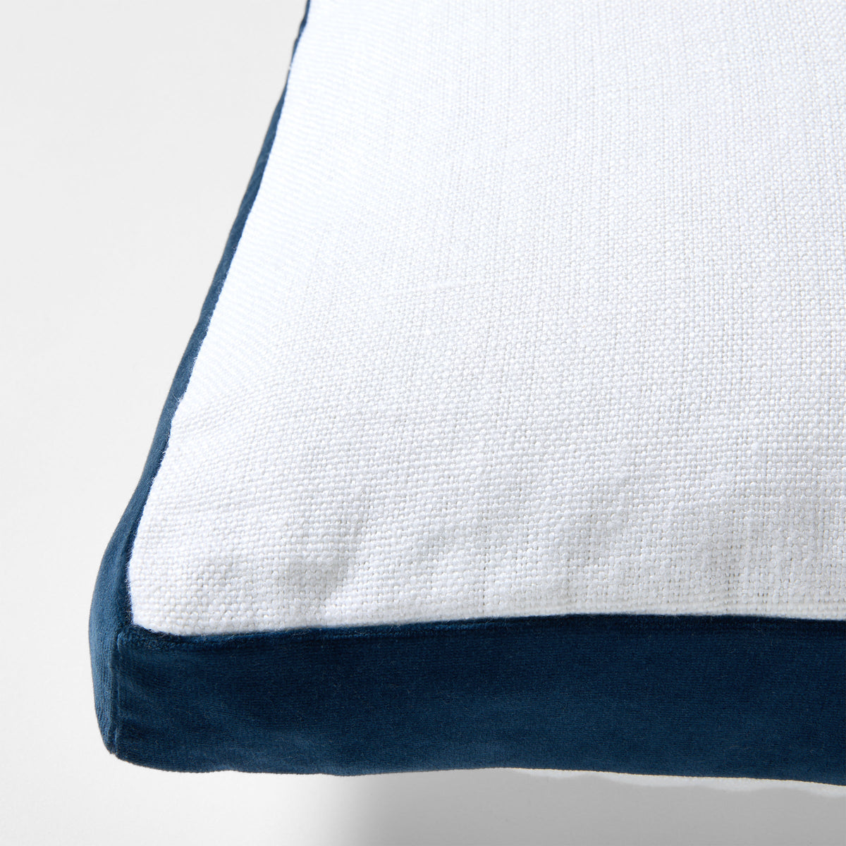 Midnight Blue Velvet Gusseted Square Throw Pillow