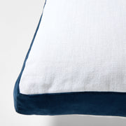 Midnight Blue Velvet Gusseted Square Throw Pillow