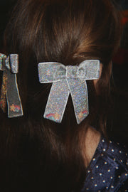 2 Pack Juliette Bow Hair Clip in Silver