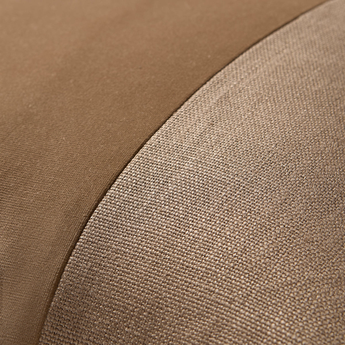 Moroccan Brown Tonal Wide Velvet Stripe and Linen Throw Pillow