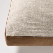 Moroccan Brown Velvet Gusseted and Linen Lumbar Throw Pillow