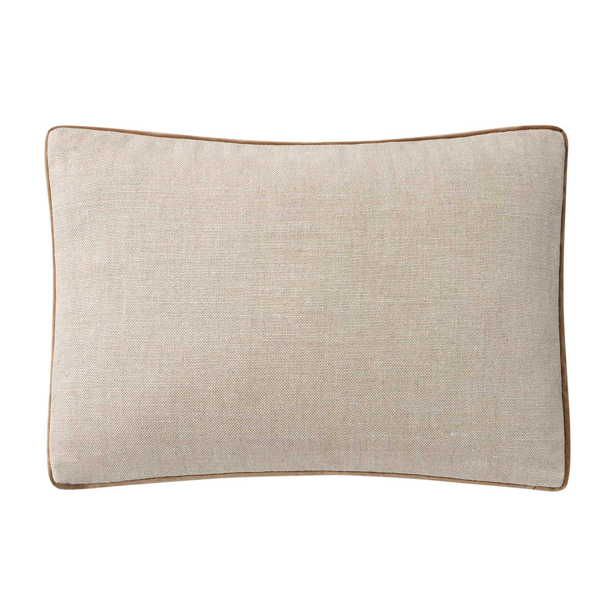 Moroccan Brown Velvet Gusseted and Linen Lumbar Throw Pillow