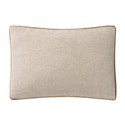 Moroccan Brown Velvet Gusseted and Linen Lumbar Throw Pillow