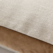 Moroccan Brown Velvet Gusseted and Linen Square Throw Pillow
