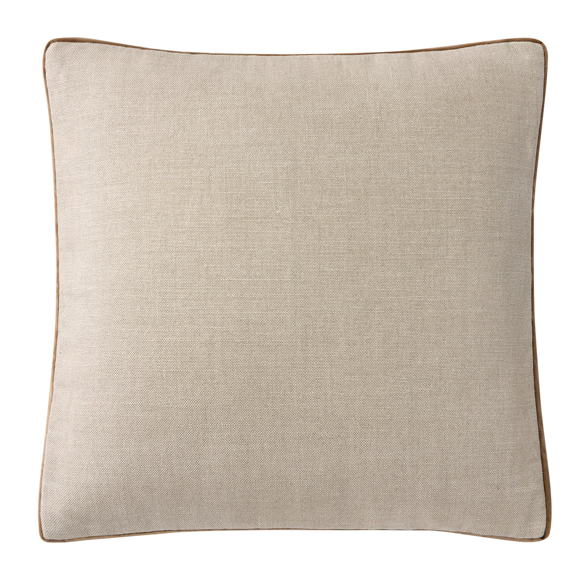 Moroccan Brown Velvet Gusseted and Linen Square Throw Pillow