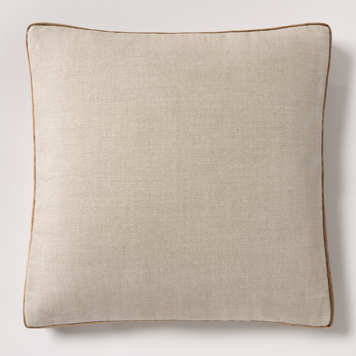 Moroccan Brown Velvet Gusseted and Linen Square Throw Pillow