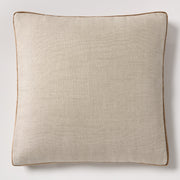 Moroccan Brown Velvet Gusseted and Linen Square Throw Pillow