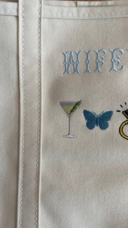 Custom Embroidered Mrs. Tote Bag