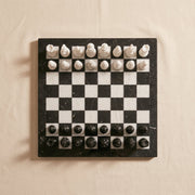 Marble Chess Set with Storage Case, Black & White